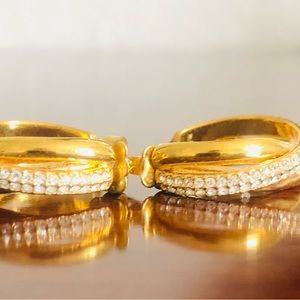 Nadri Trinity Pave hoop earrings gold